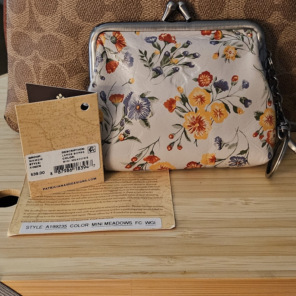 Patricia Nash Floral Coin Clutch - Wallet, Cream and Multicolor